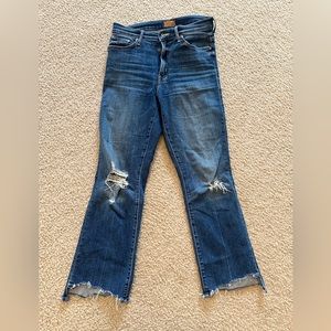 Mother The Insider Crop Step Chew Denim